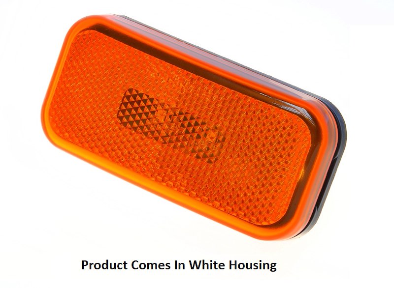 Amber rectangular clearance light with white housing