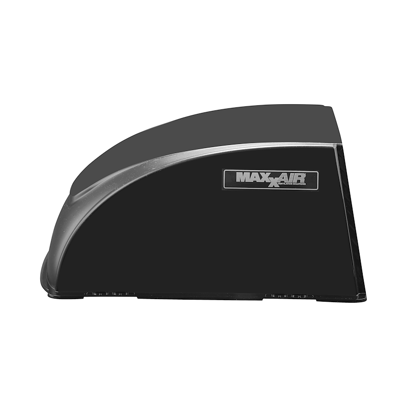 One-sided vented roof cover in black for 14x14 RV vents