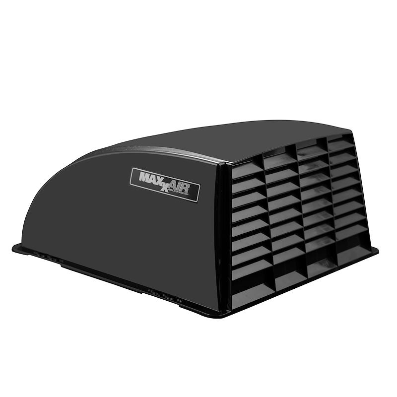 MaxxAir 1+ dome-style RV roof vent cover in black
