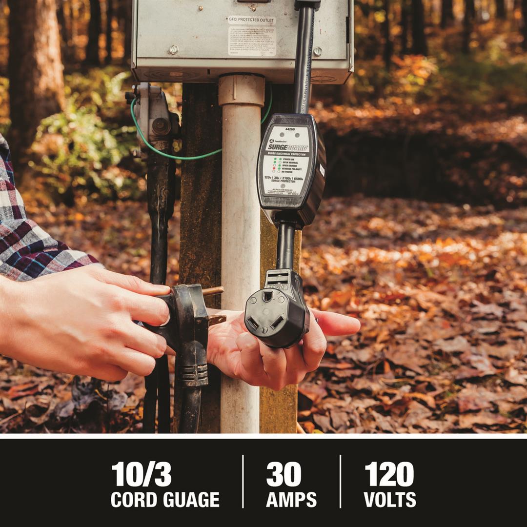 TRC Surge Guard Portable Power Protector – 30 Amp, 120V with Fault Indicator