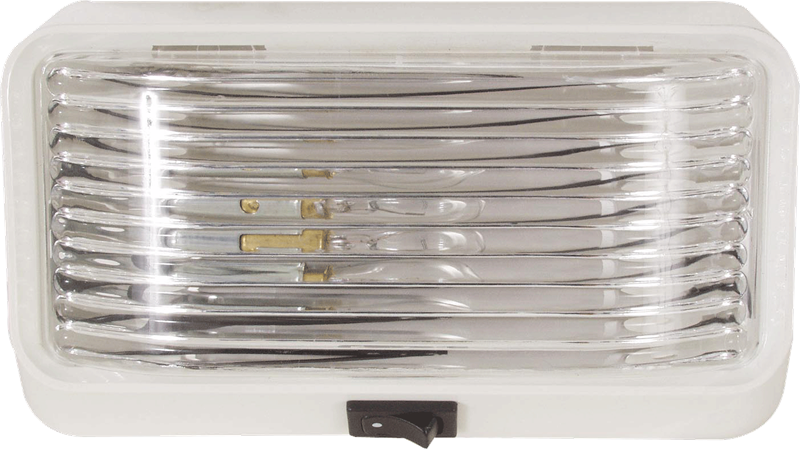 Rectangle Porch Light - With Switch, Clear
