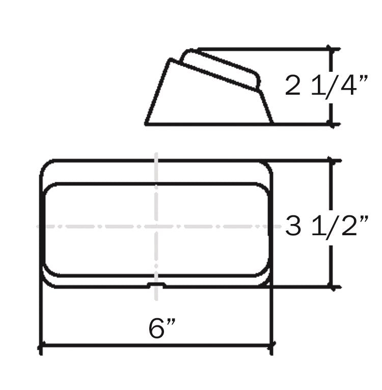 Rectangle Porch Light - With Switch, Clear