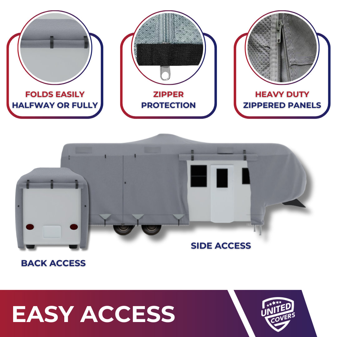 United Covers motorhome cover with zippered side panels