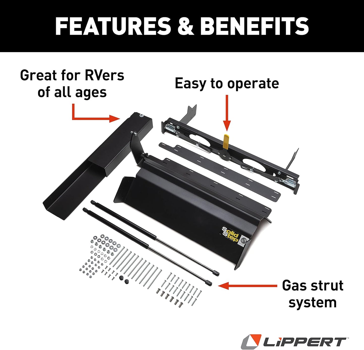 Lippert Solid Step Lift Assist Kit – Narrow (Fits 25"-28.9")