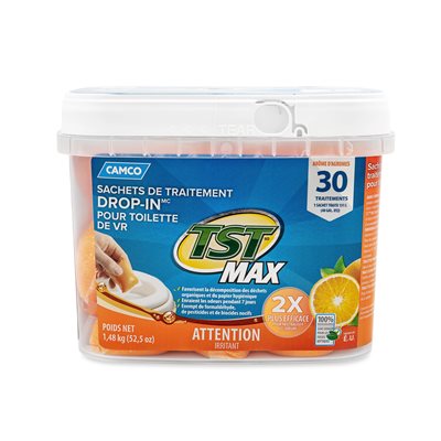 TST Orange Drop-Ins 30-pack bucket for RV holding tank treatment