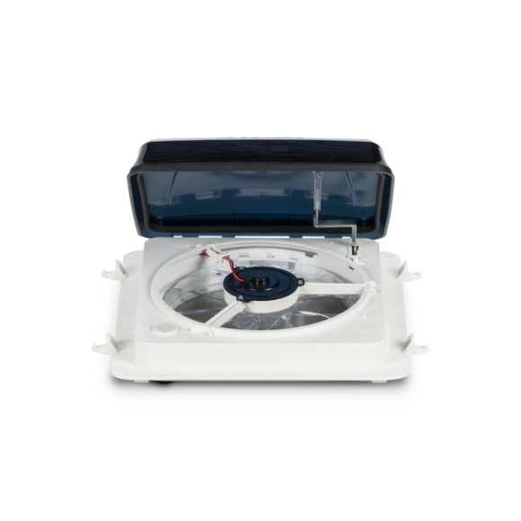 Smoke dome roof vent by Dometic with white base and mounting kit