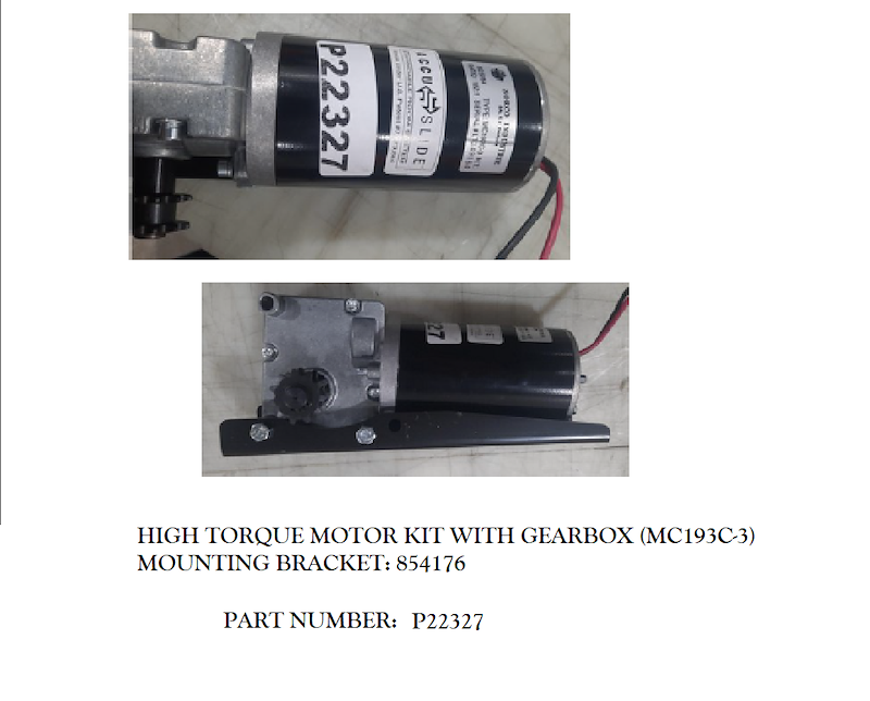 Slide out motor replacement for Adnik Accu-Slide RV systems