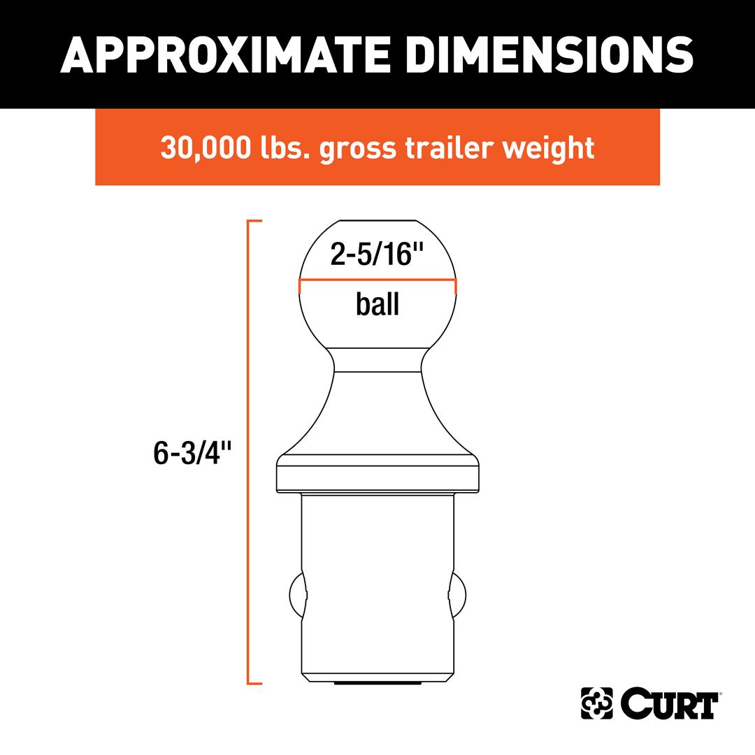 Curt Gooseneck Trailer Hitch Ball (Dodge Ram)