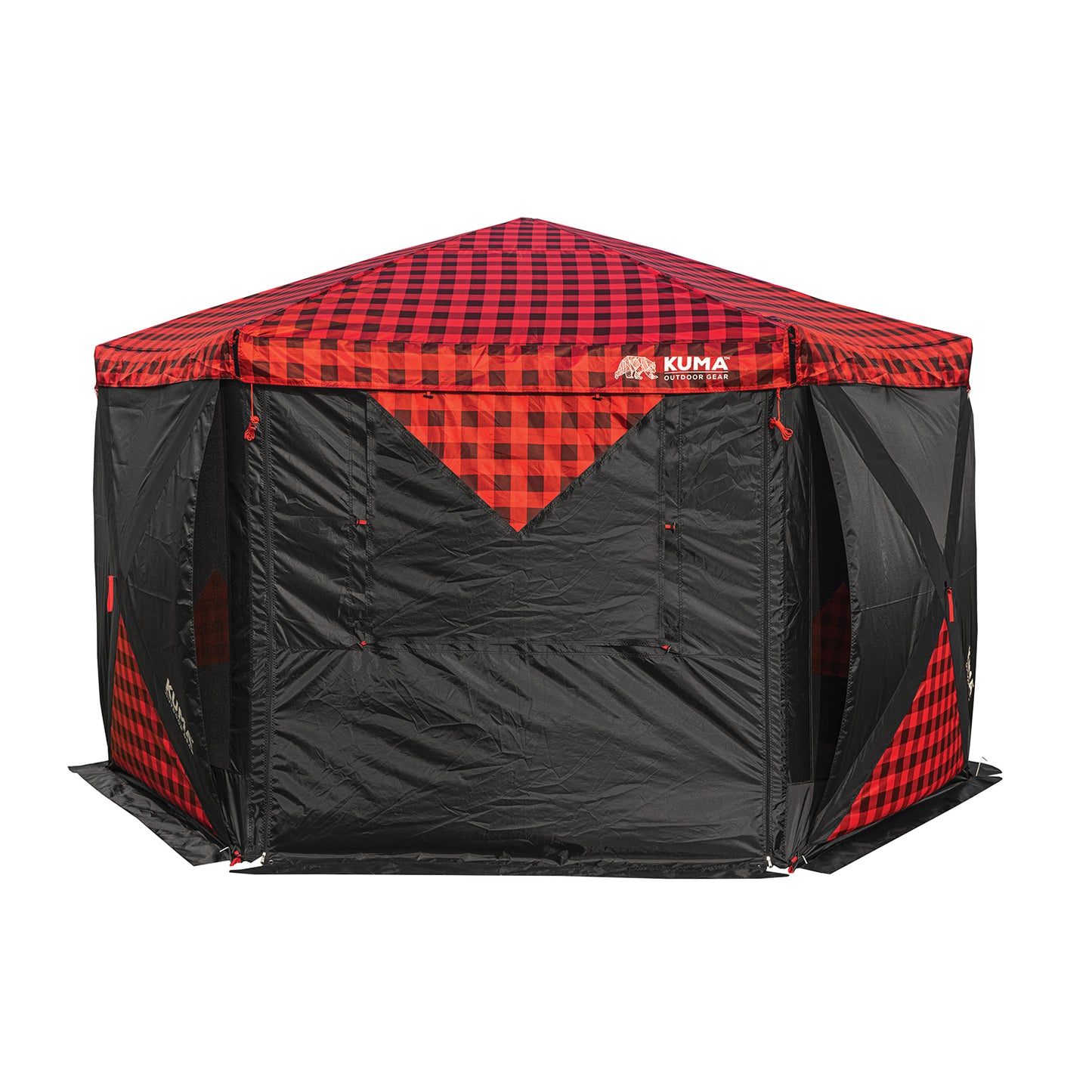 Kuma deluxe gazebo providing shade and shelter at RV campsite in Canada