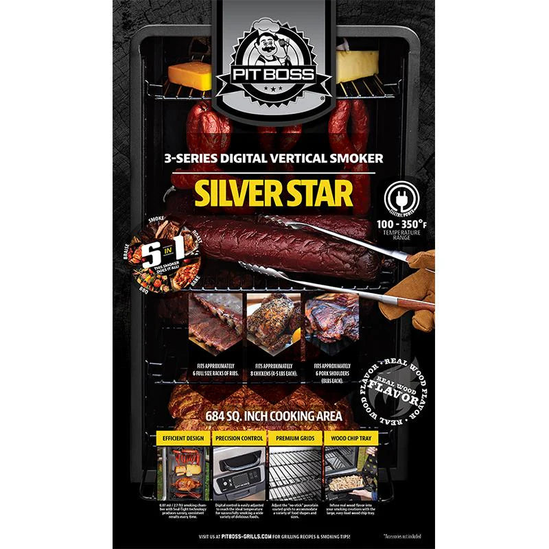 684 sq in porcelain-coated cooking racks electric smoker