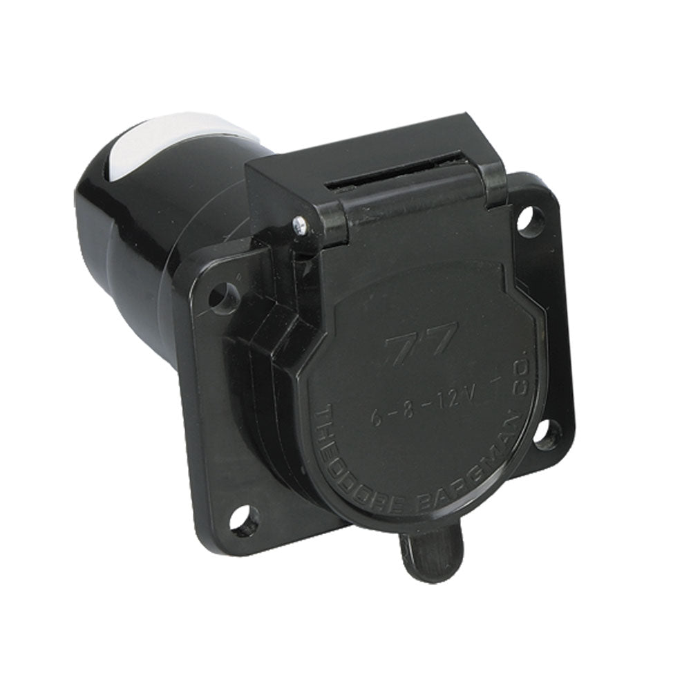Pollak 7-way round trailer connector vehicle side black plastic
