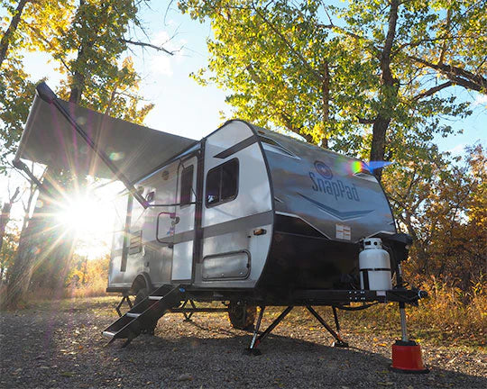 RV scissor jack stabilization upgrade