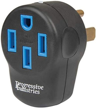 Portable surge protector with fault indicator lights