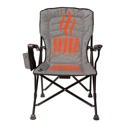 Portable Kuma heated camping chair with adjustable heat settings for all-weather comfort.