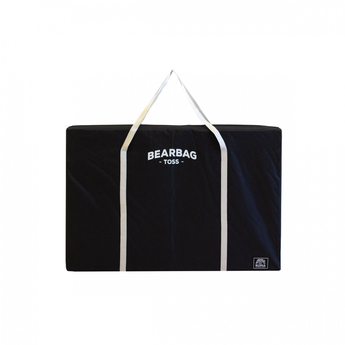 Portable Kuma Bear Toss game neatly packed in its carry bag for easy travel.