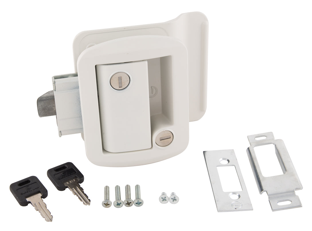Entry Door Latch; Travel Trailer Lock; Black; With Keys