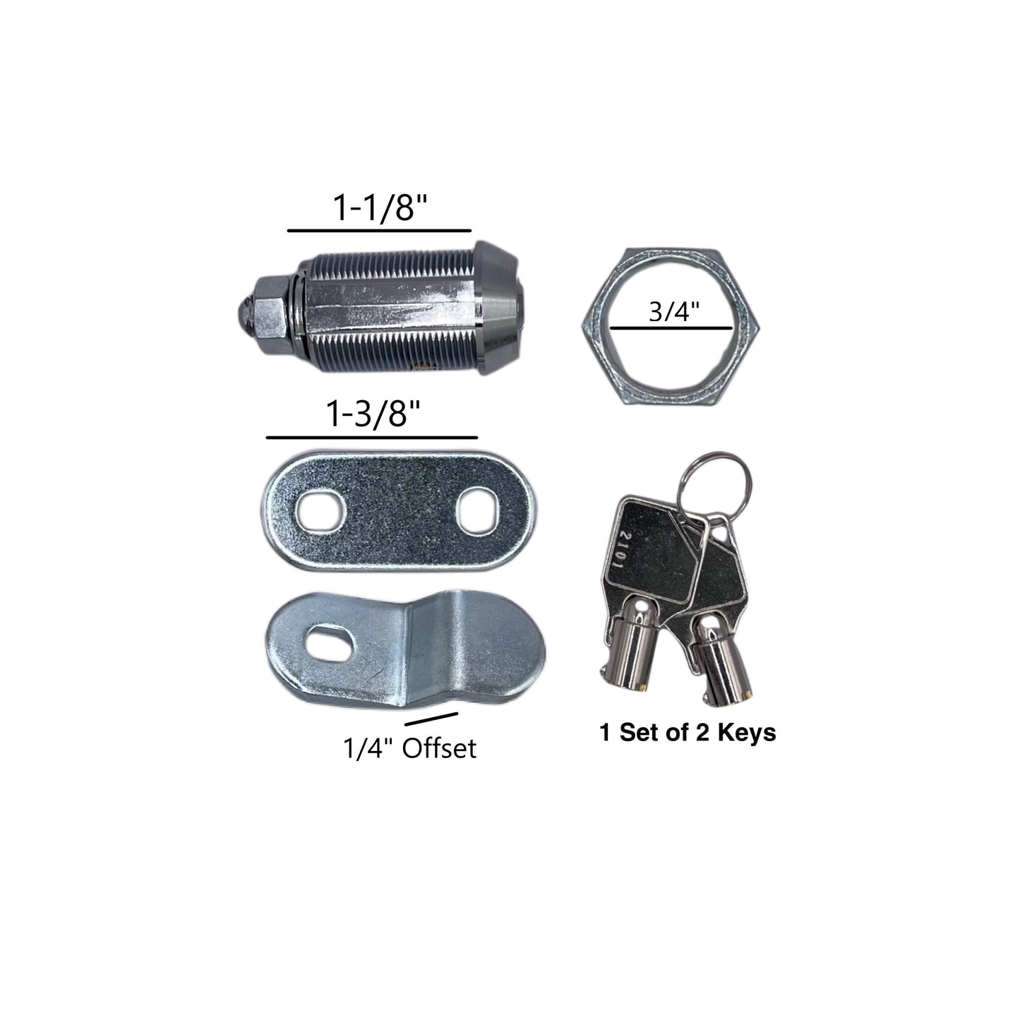 1-1/8" Lock Cylinder - Pack of 4