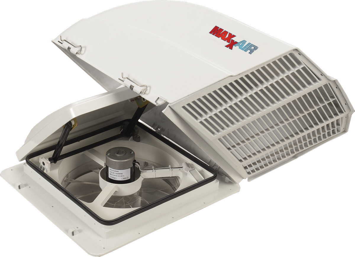 MaxxAir Fan/Mate RV vent cover – dome style white, 14x14 inch fit