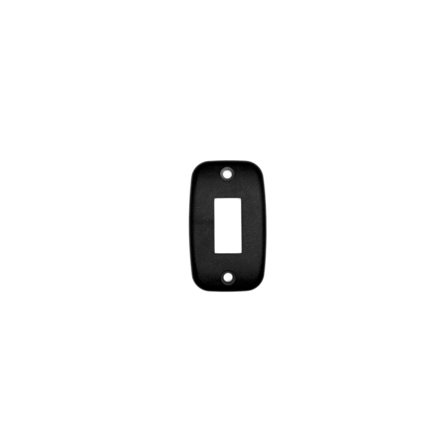 A single black multi-purpose switch faceplate for RVs.