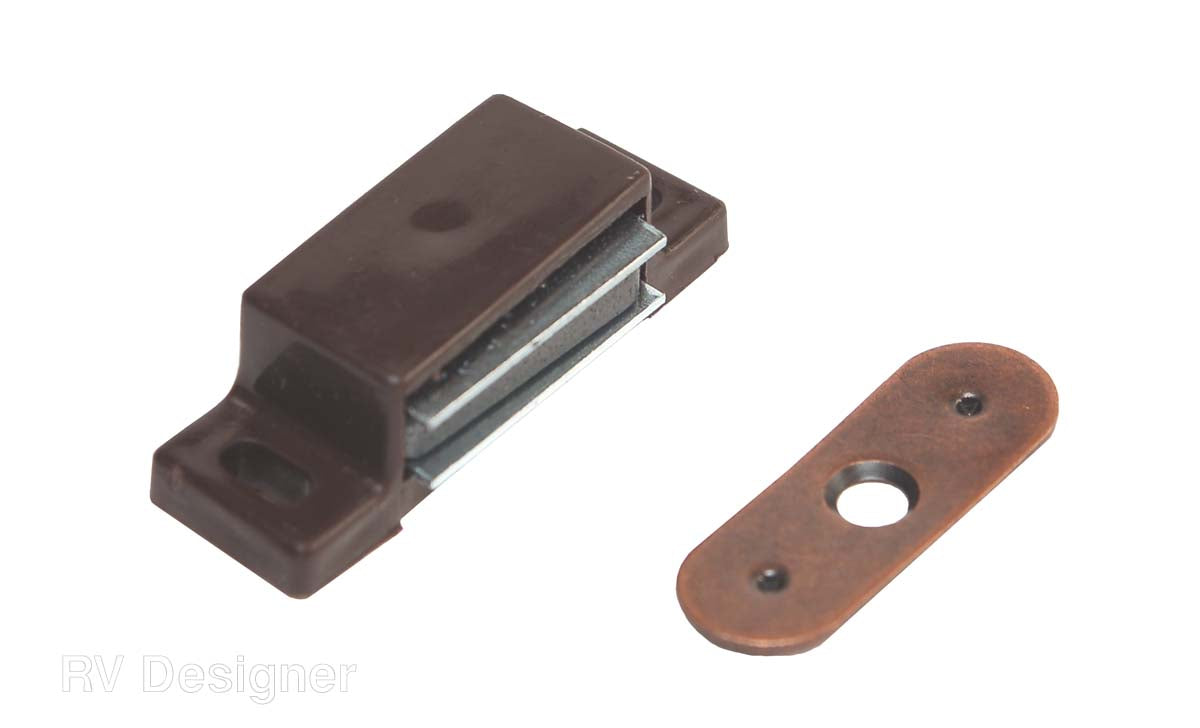 RV Designer magnetic cabinet door catch brown
