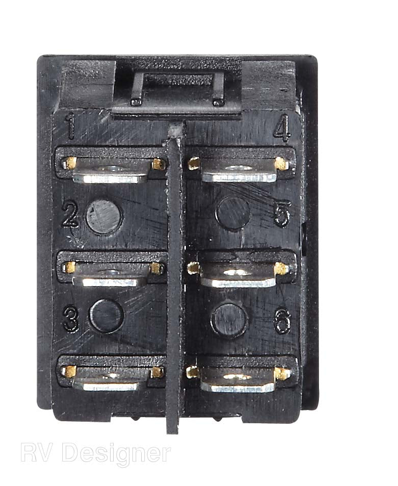 On-Off-On DPDT RV rocker switch with momentary action