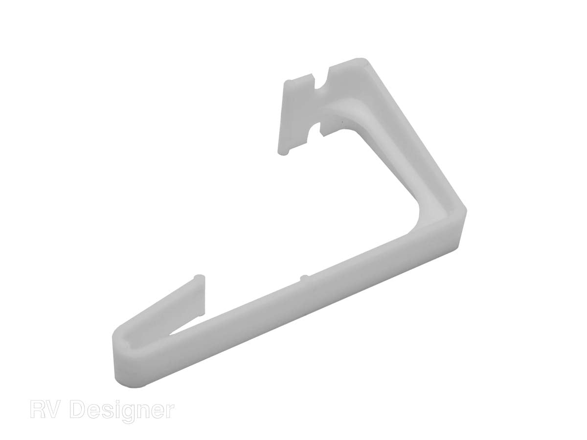 RV Designer L shape window curtain retainer white