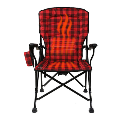 Kuma Switchback Heated Camping Chair with dual heating zones for outdoor warmth.