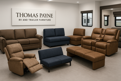 Thomas Payne RV and trailer furniture. Find sofas, recliners, jackknife & tri-fold sofas, and modular theater seating for comfort, style, and durability on the road.