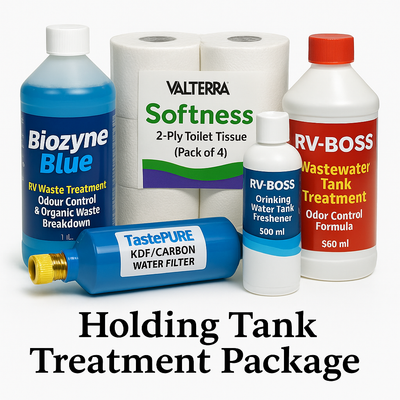 Full RV holding tank treatment bundle display

