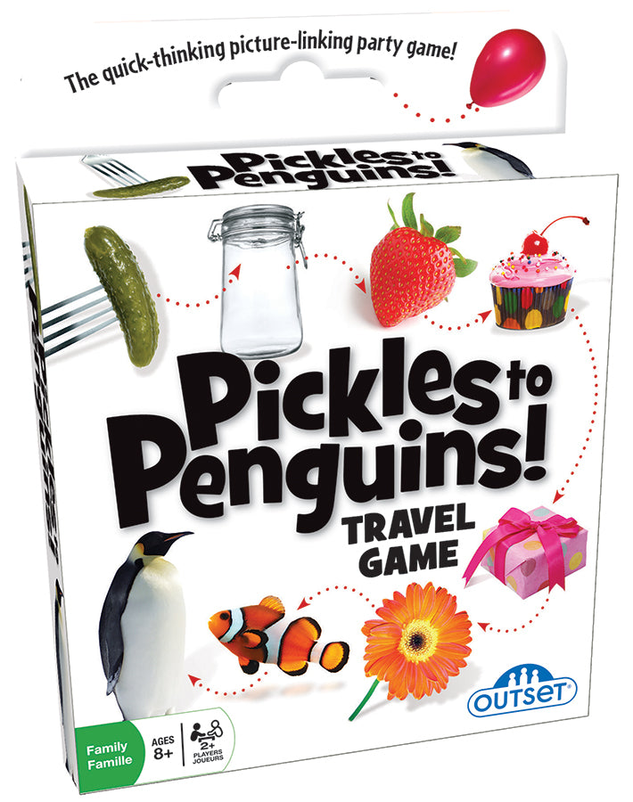 Pickles to Penguins Travel Card Game - Fast-Paced Picture Linking Fun for Ages 8+