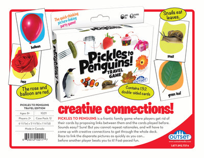 Pickles to Penguins Travel Card Game - Fast-Paced Picture Linking Fun for Ages 8+