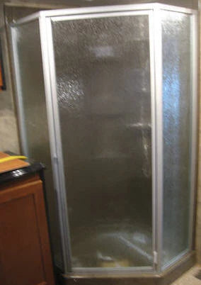 RV Neo Angle Platinum Shower Glass Enclosure