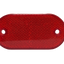 Red reflective marker light on a white background