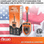 Arcon surge protector with packaging on an American and Canadian flag background, featuring ETL Intertek certification.