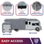 Weatherproof Class C RV cover – closeup of straps and buckles