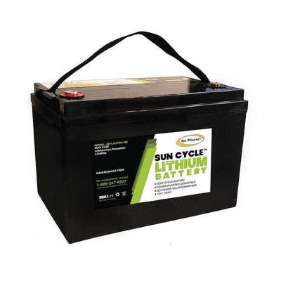 Go Power 100Ah lithium deep cycle battery group 31 for RV and solar