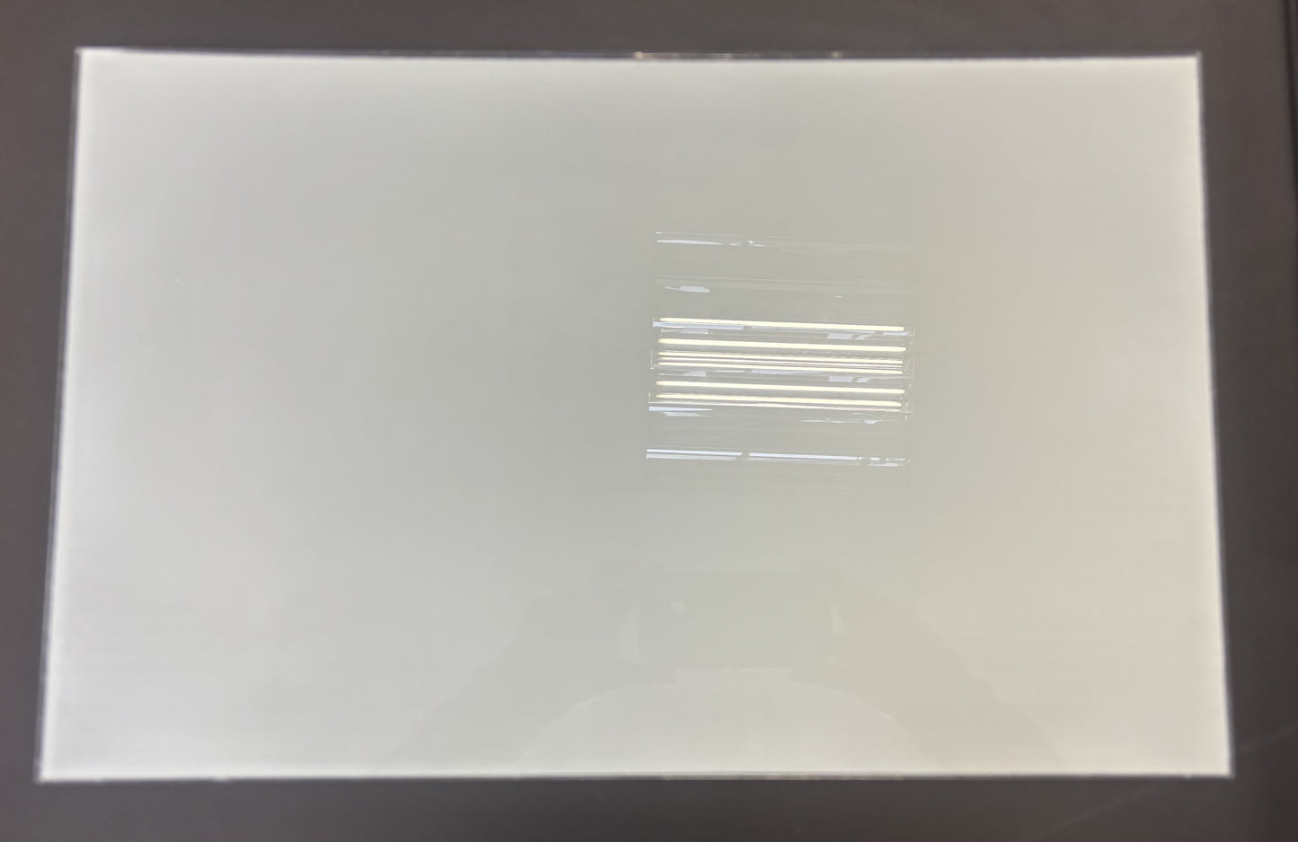 Clear Glass Pane (19.25"L x 12.25"W x 1/8"D) with Full Off White Etch