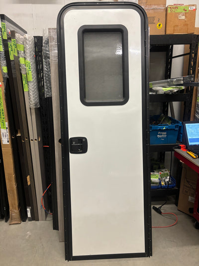 Travel Trailer Entry Door (Power White) - 80" x 26"