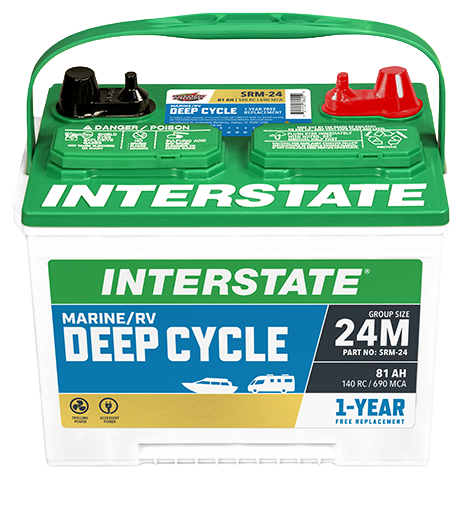 Interstate SRM-24 Deep Cycle RV Battery – Group 24M, 550 CCA