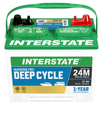Interstate SRM-24 Deep Cycle RV Battery – Group 24M, 550 CCA