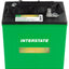 Green Interstate battery with black top on a white background