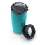 A teal insulated travel tumbler with a black lid and a detached black silicone ring, shown on a clean white background. The brand name 'KAILANI' is embossed on the tumbler and visible on the lid.