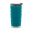 An agave Kailani insulated travel tumbler with a textured wavy grip, a clear lid with a black straw cover, and a stainless steel base, shown on a white background.