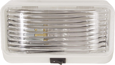 Replaceable bulb RV porch light with switch
