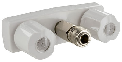 Phoenix RV exterior spray port with hot and cold knobs