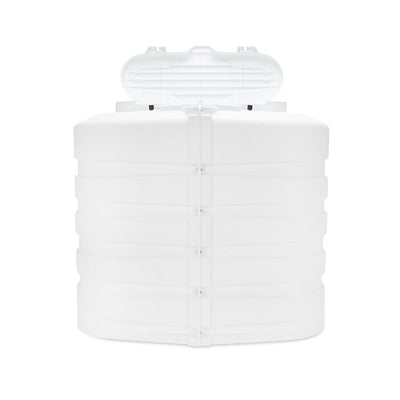White cylindrical RV propane tank cover on a white background