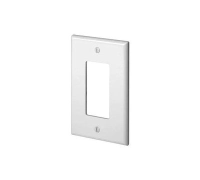 A white GFI outlet plate with a single outlet, designed for wall mounting, against a plain background.