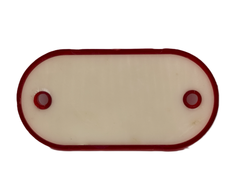 Universal red oblong reflector with 2 mounting holes