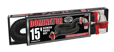 Collapsed Valterra Dominator hose for easy RV storage