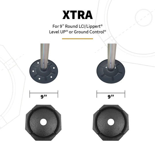 XTRA 9" Round Singles SnapPad – Single Replacement Leveling Pad for RV Jacks